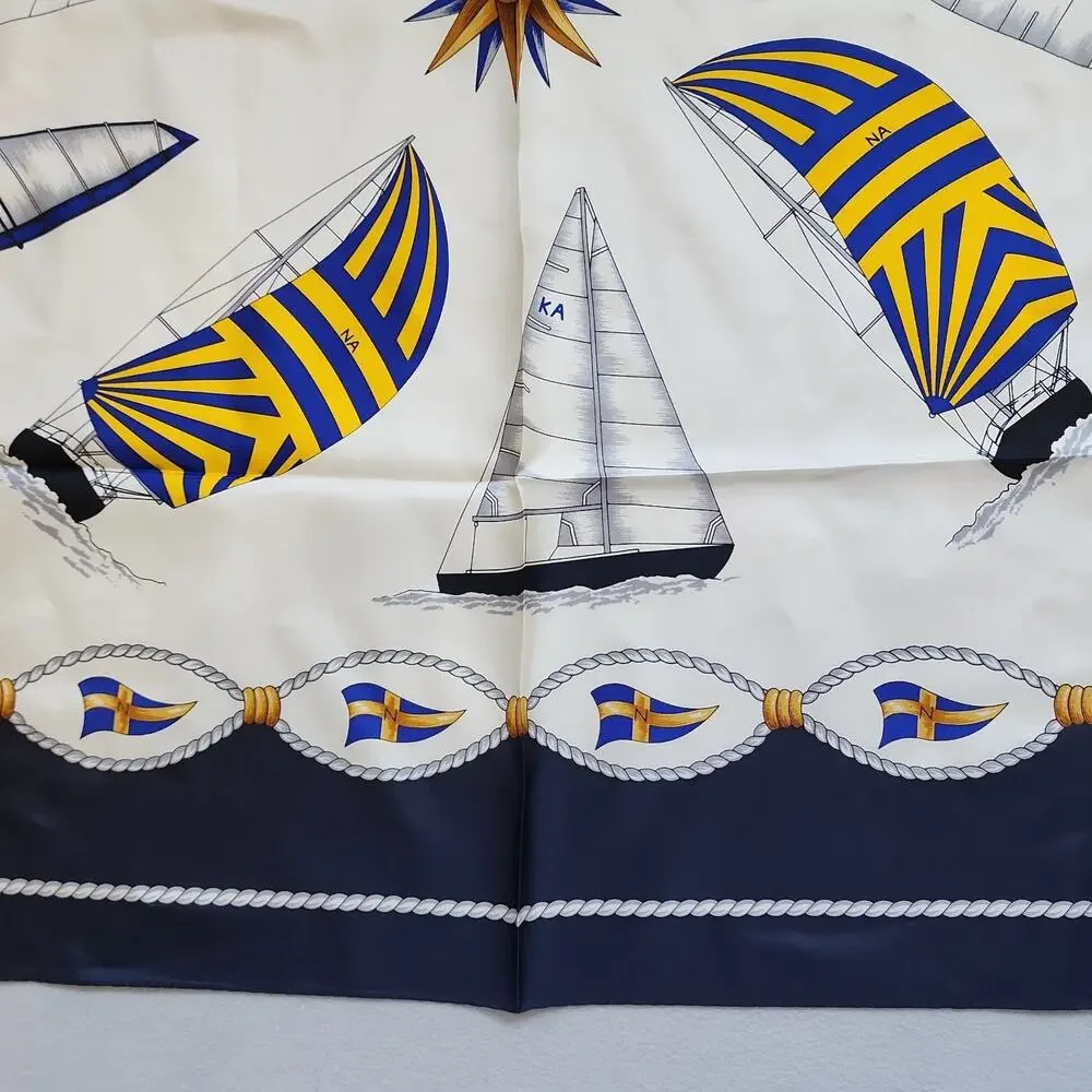 32in Square Naval Academy USNA Silk Scarf Rah-Rah Collection Nautical Sailing